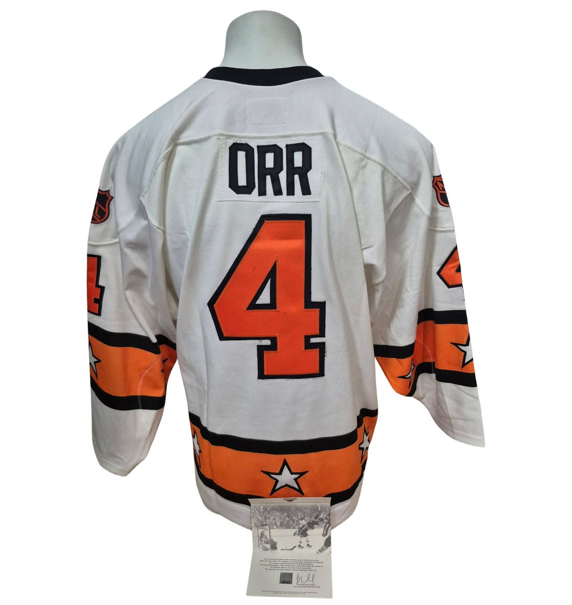 GNR custom signed jersey - Bobby Orr white 1971-72 sign on front LE/144 GNR coa