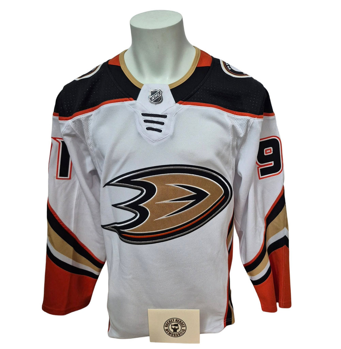 Chandail officiel Adidas signé - Leo Carlsson blanc Heroes of Hockey COA