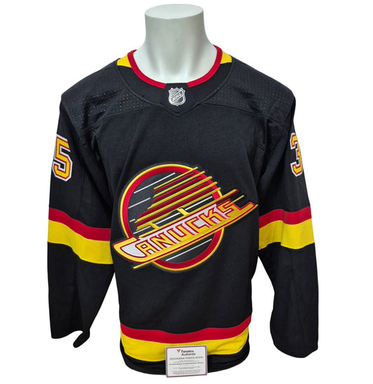Official Adidas signed jersey - Thatcher Demko flying skates Fanatics coa