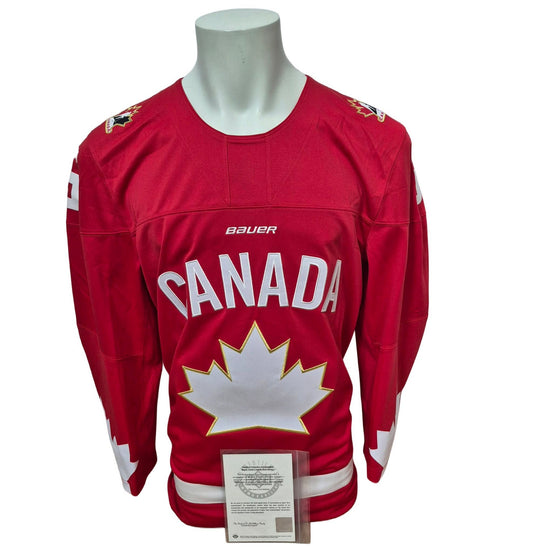 Chandail officiel Bauer signé - Matthew Schaefer rouge UD coa