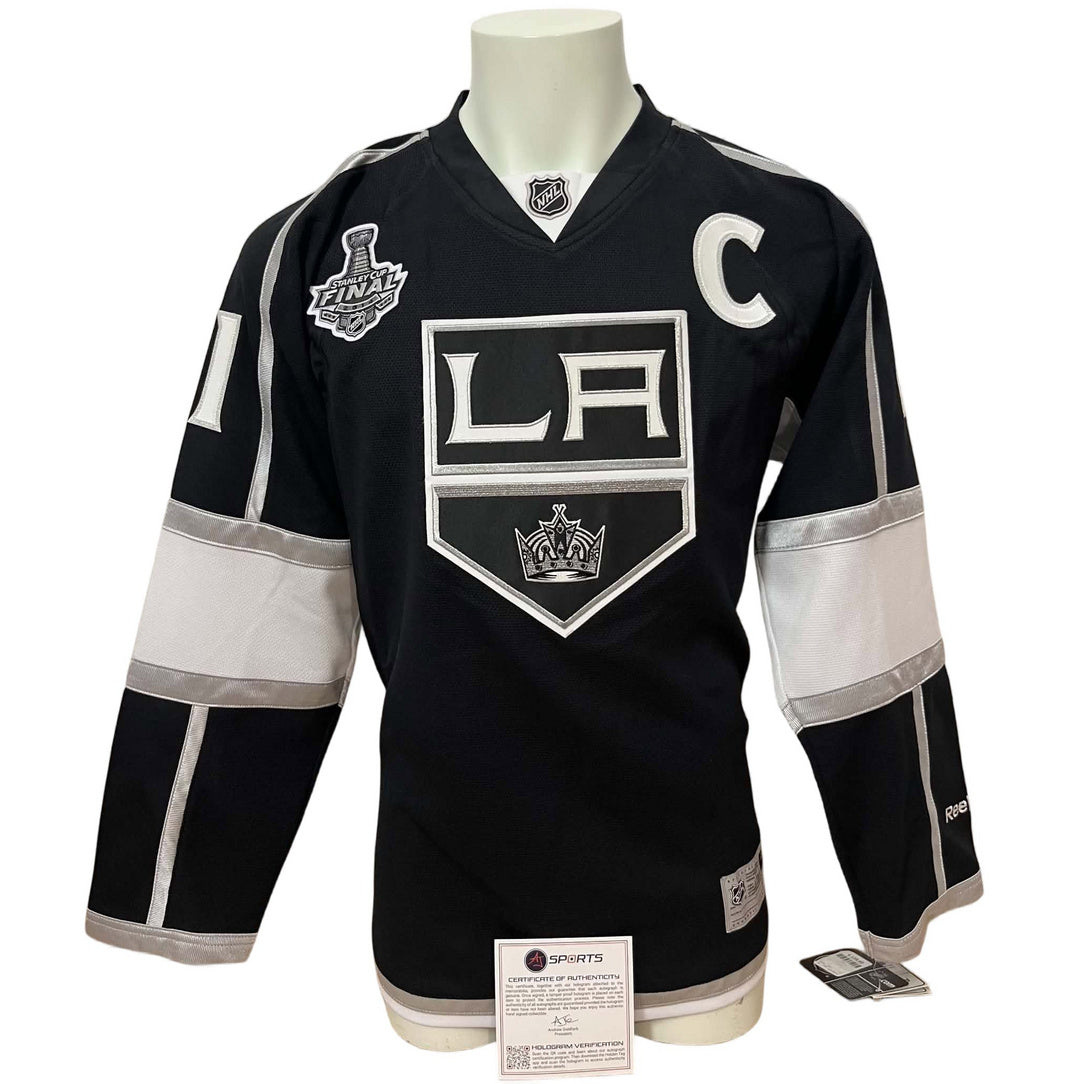 Official Reebok signed jersey - Anze Kopitar home inscribed with 2014 stanley cup patch AJs coa