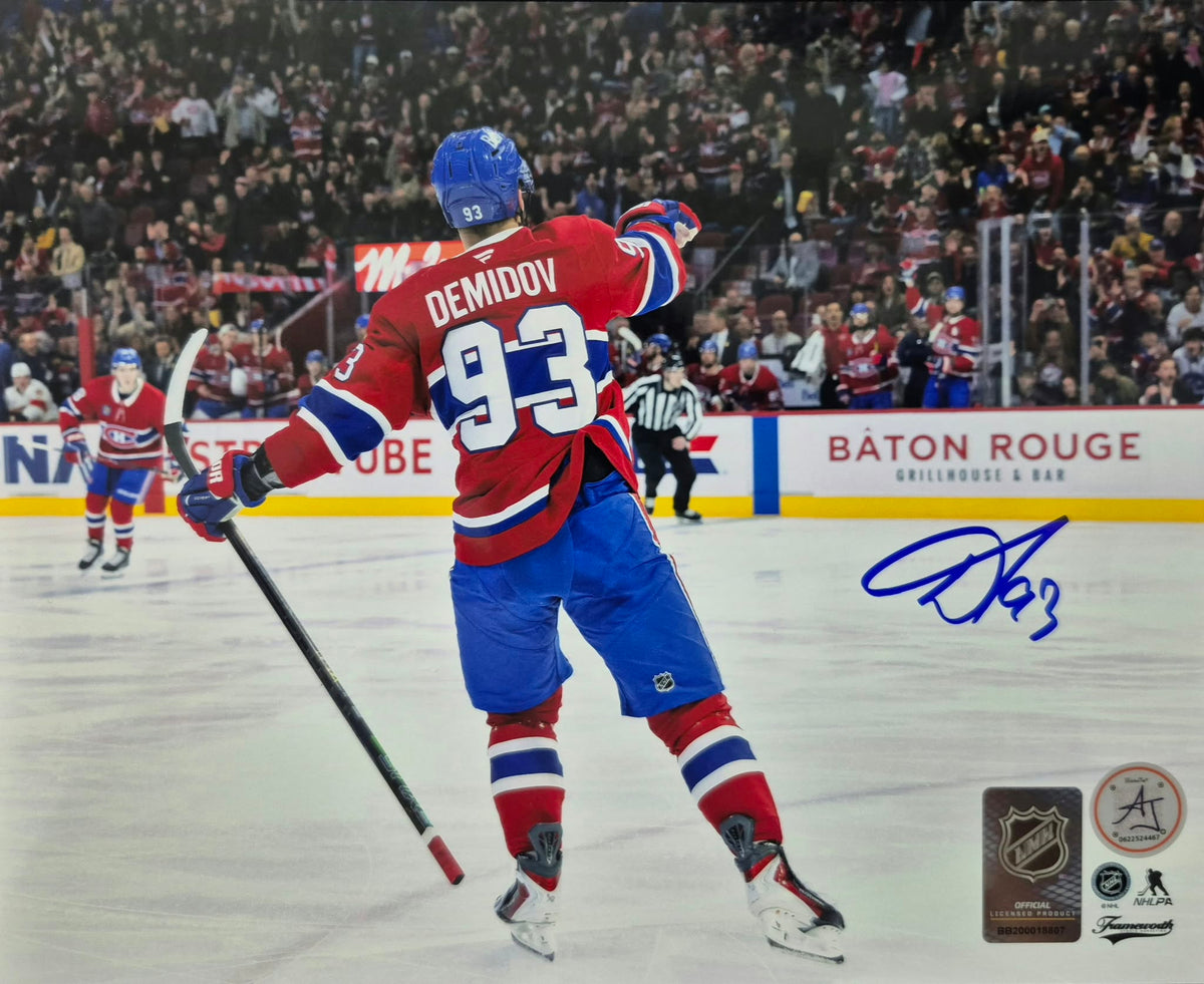 Photo officielle 8x10 signée - Ivan Demidov back celly Ajs coa