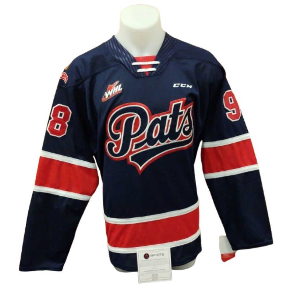 Chandail officiel CCM réplique signé - Connor Bedard bleu Ajs coa