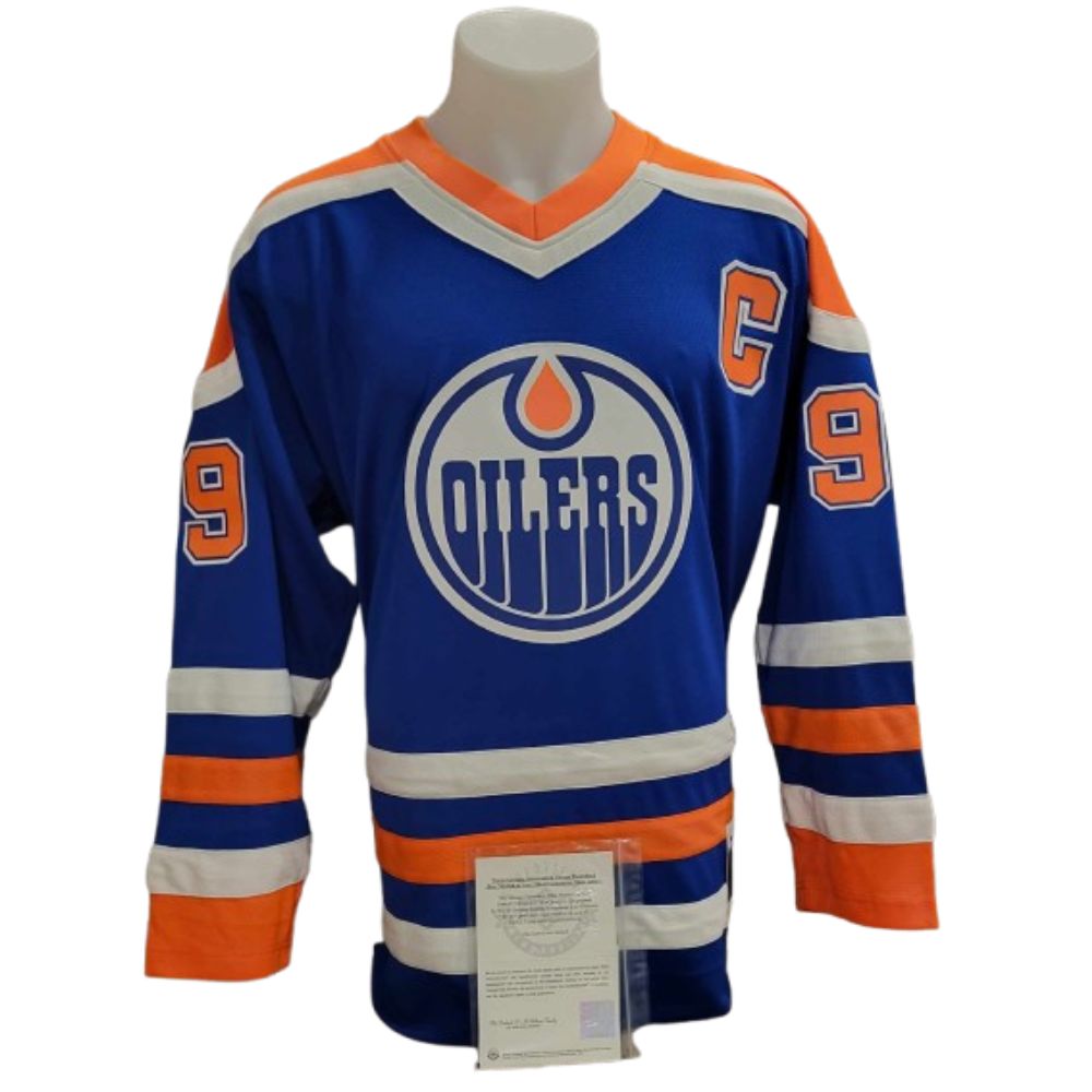 Official Mitchell and Ness signed jersey - Wayne Gretzky blue UD coa