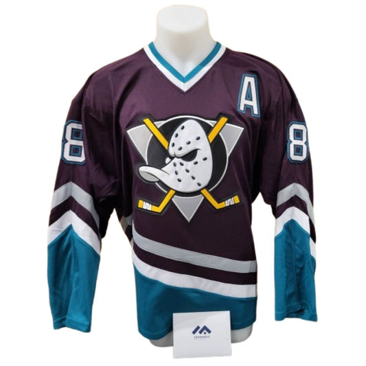 Official Adidas classic signed jersey - Teemu Selanne purple inscribed memorable coa