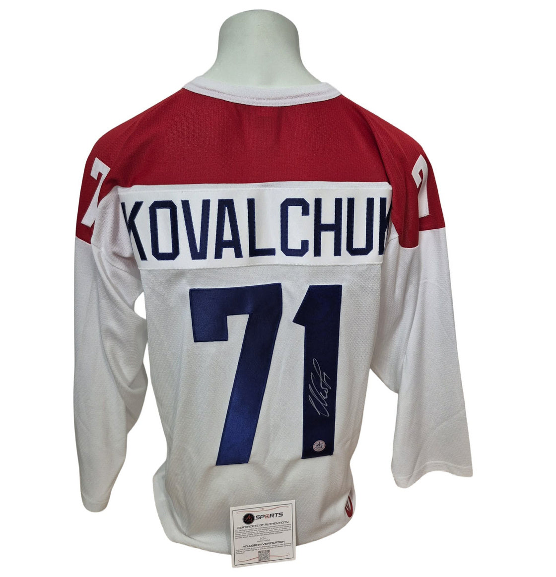 Official AK custom signed jersey - Ilya Kovalchuk white Russia Ajs coa