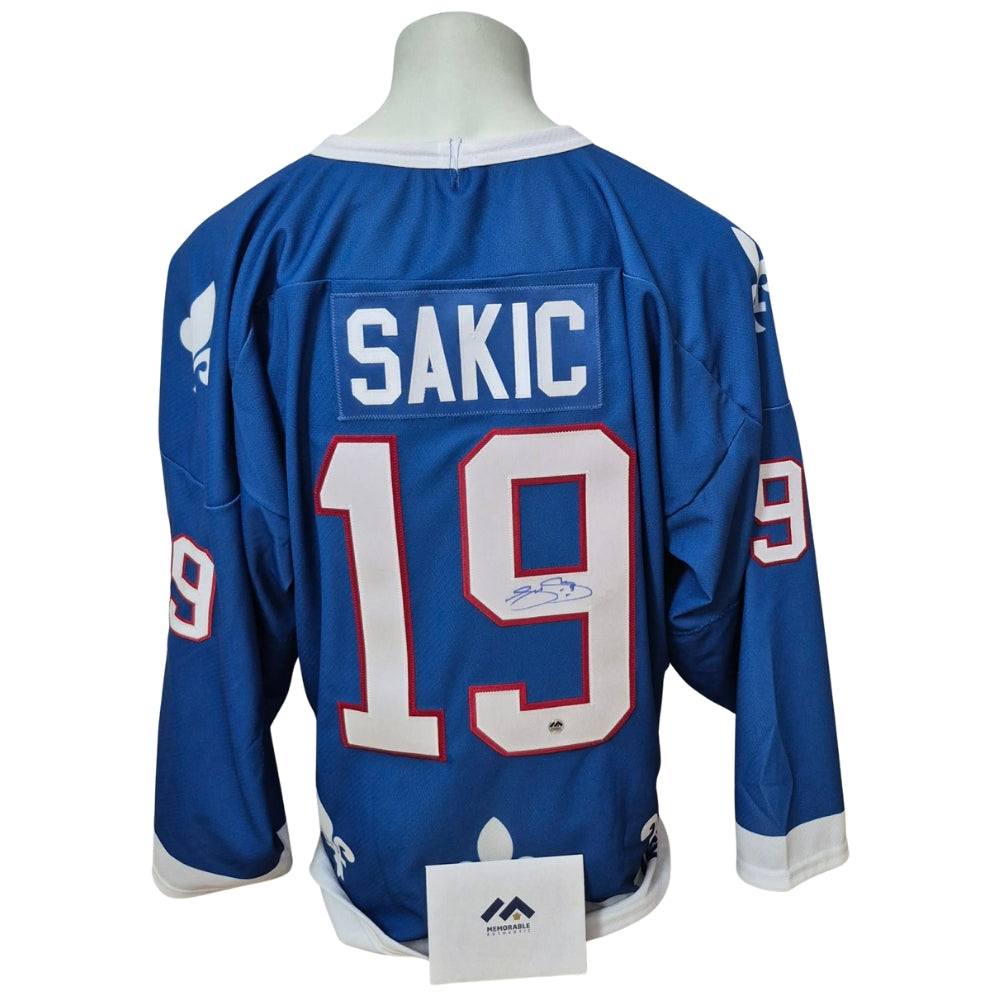 Official AK vintage signed jersey - Joe Sakic blue Memorable coa
