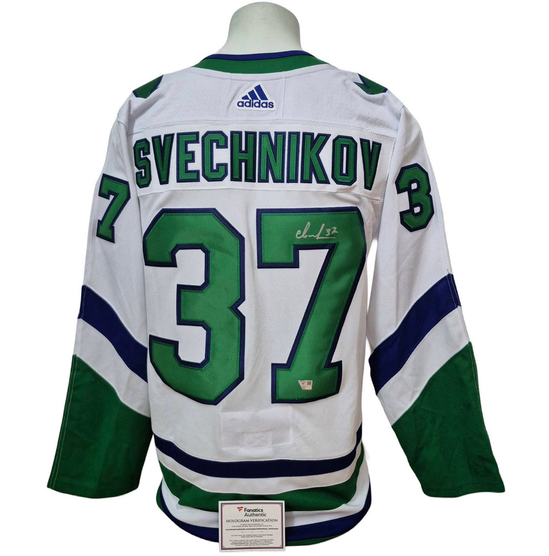 Chandail officiel Adidas signé - Andrei Svechnikov Whalers Hartford blanc Fanatics coa