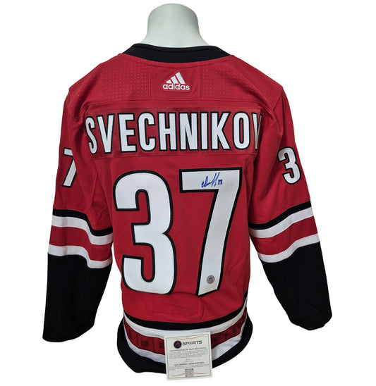 Official Adidas signed jersey - Andrei Svechnikov home AJs coa