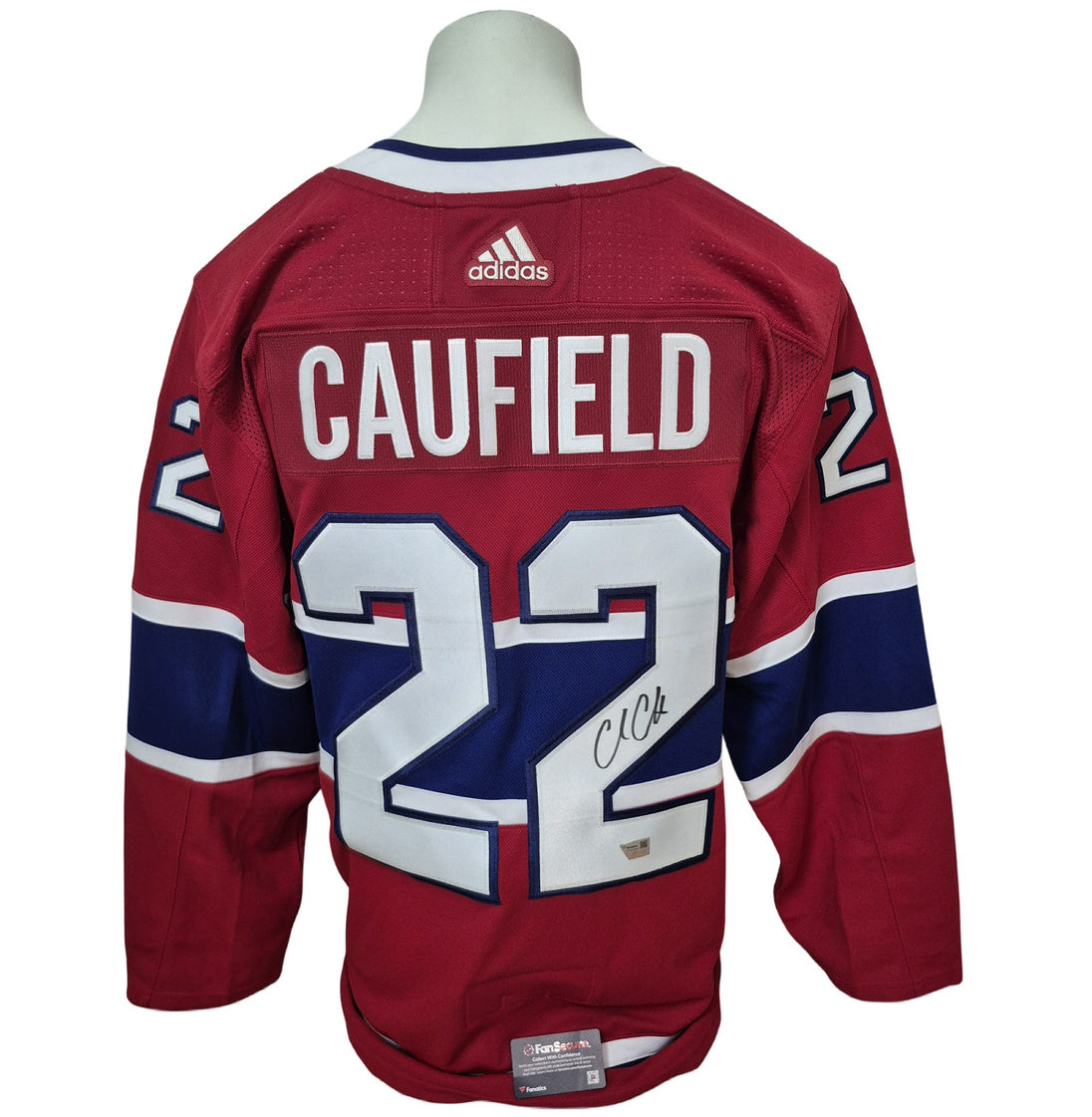 Chandail officiel Adidas signé - Cole Caufield 22 chandail local recrue Fanatics coa