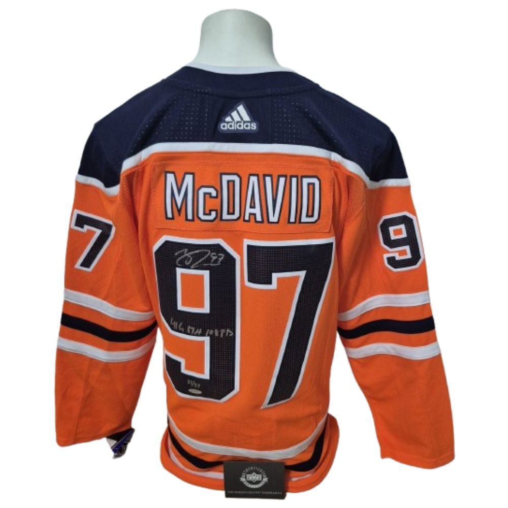 Official Adidas signed jersey - Connor Mcdavid orange limited edition and inscribed UD coa