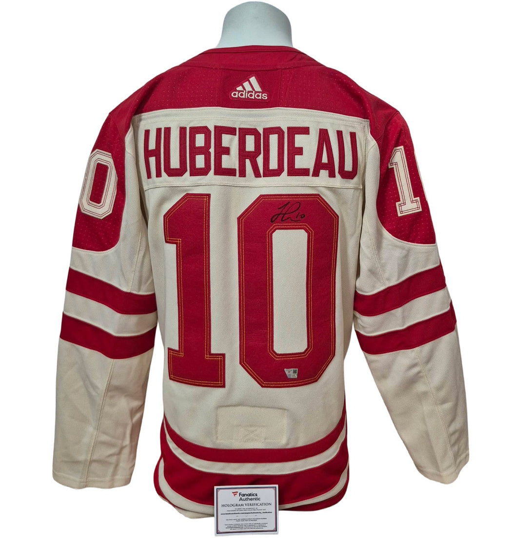 Chandail officiel Adidas signé - Jonathan Huberdeau 2023 Heritage Classic Fanatics coa