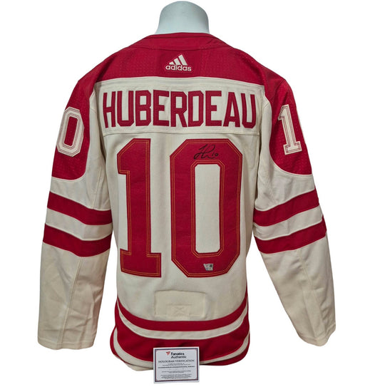 Official Adidas signed jersey - Jonathan Huberdeau 2023 Heritage Classic Fanatics coa 