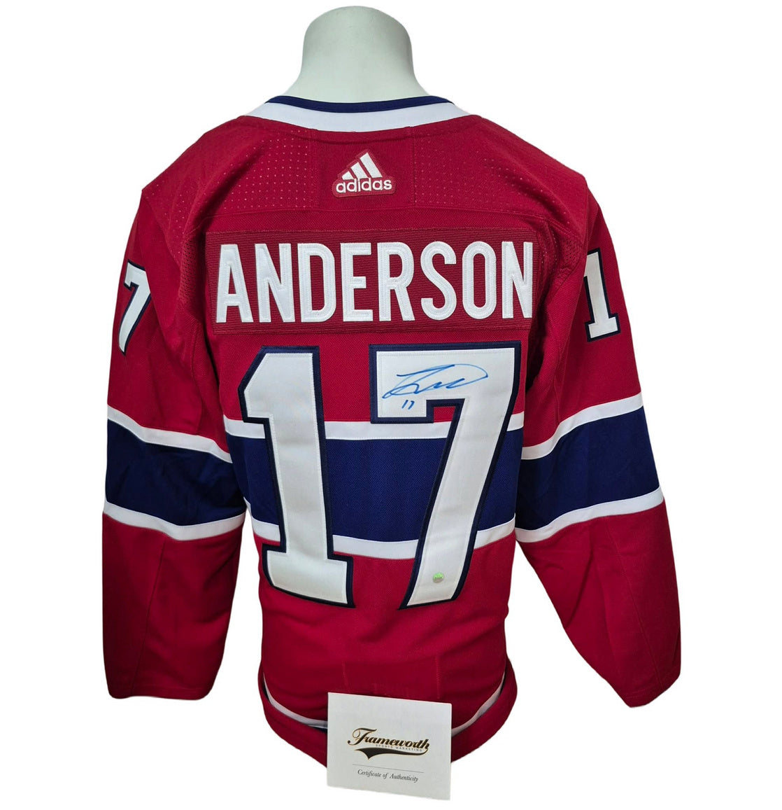 Official Adidas signed jersey - Josh Anderson home Frameworth coa