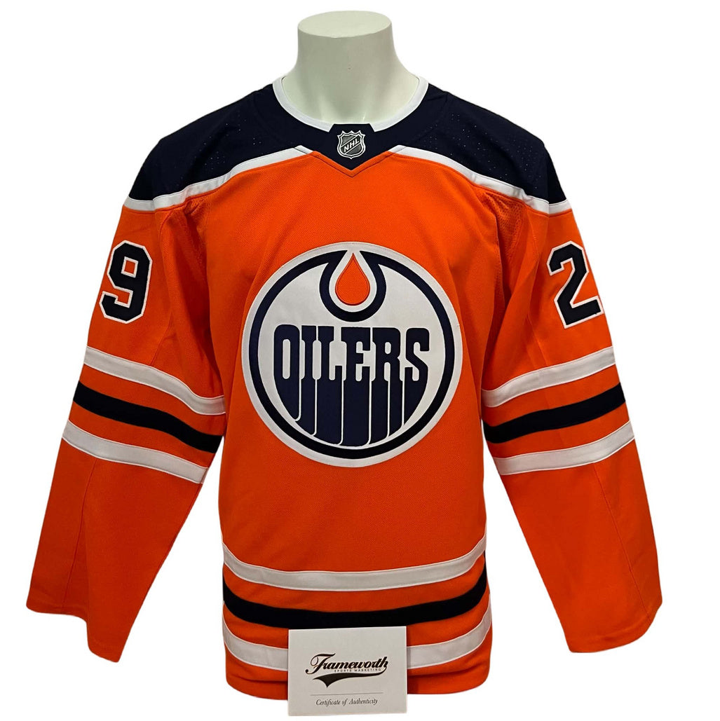Official Adidas signed jersey - Leon Draisaitl orange Frameworth coa