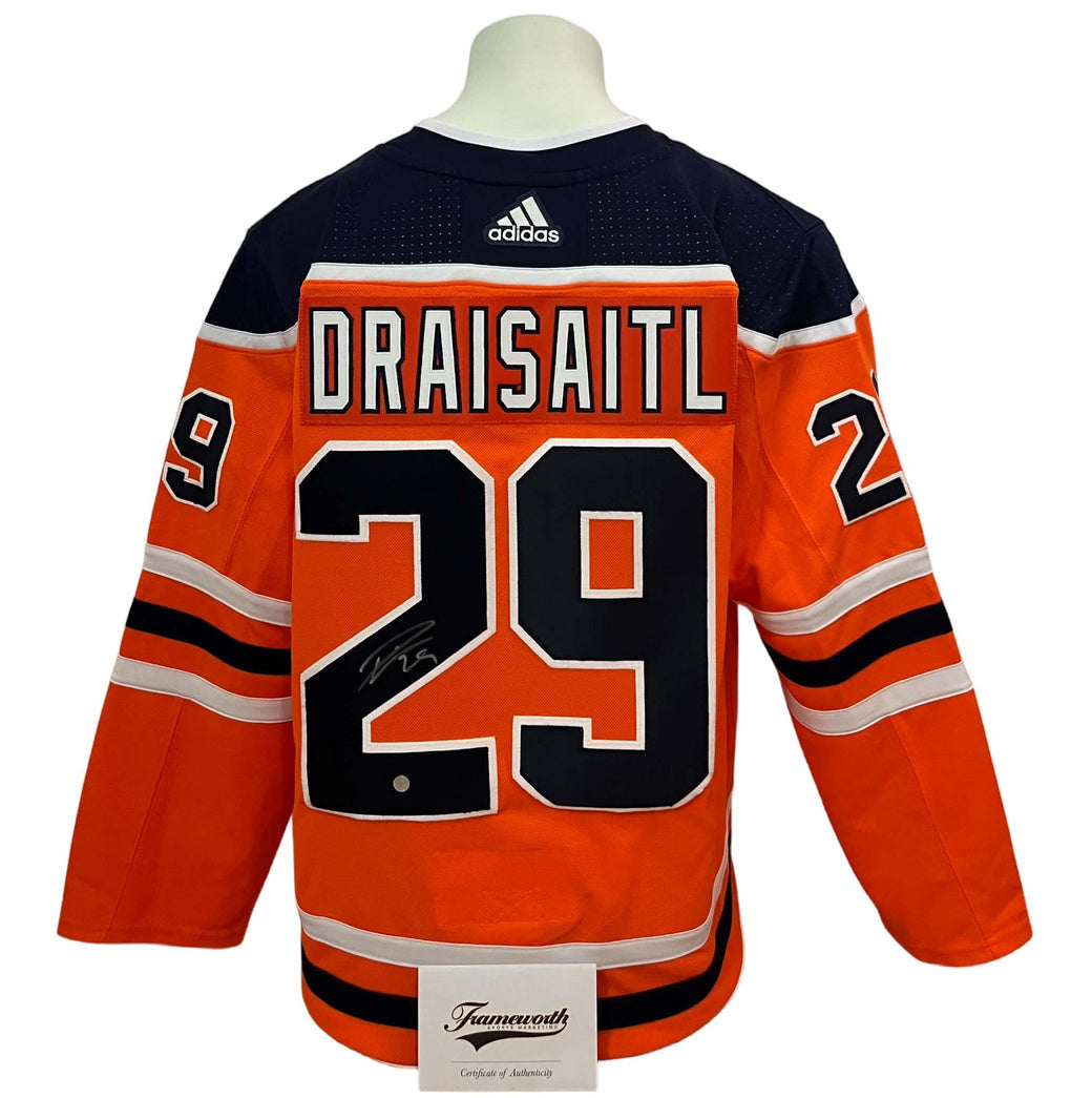 Official Adidas signed jersey - Leon Draisaitl orange Frameworth coa