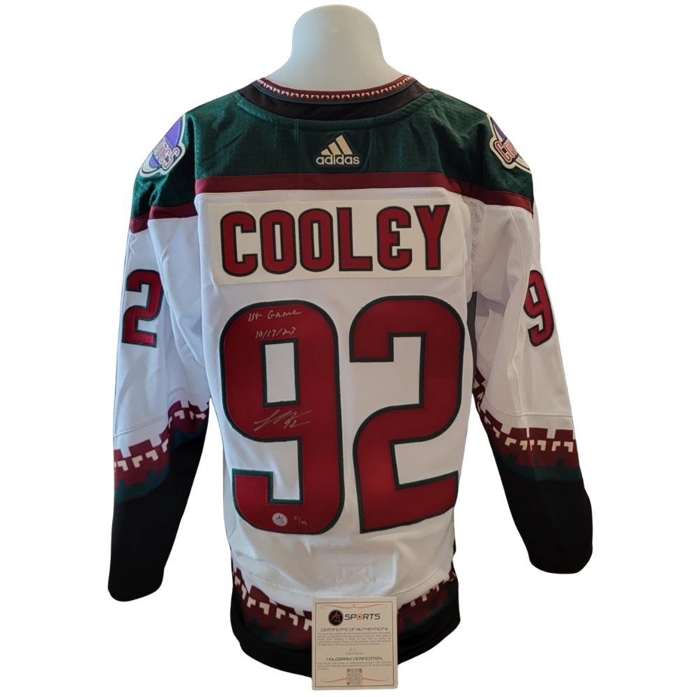 Official Adidas signed jersey - Logan Cooley kachina white inscribed and limited edition Ajs coa