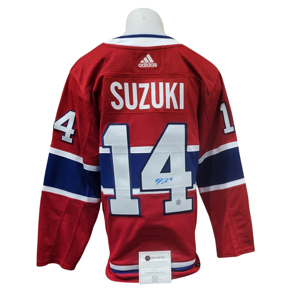 Official Adidas signed jersey - Nick Suzuki home Ajs coa