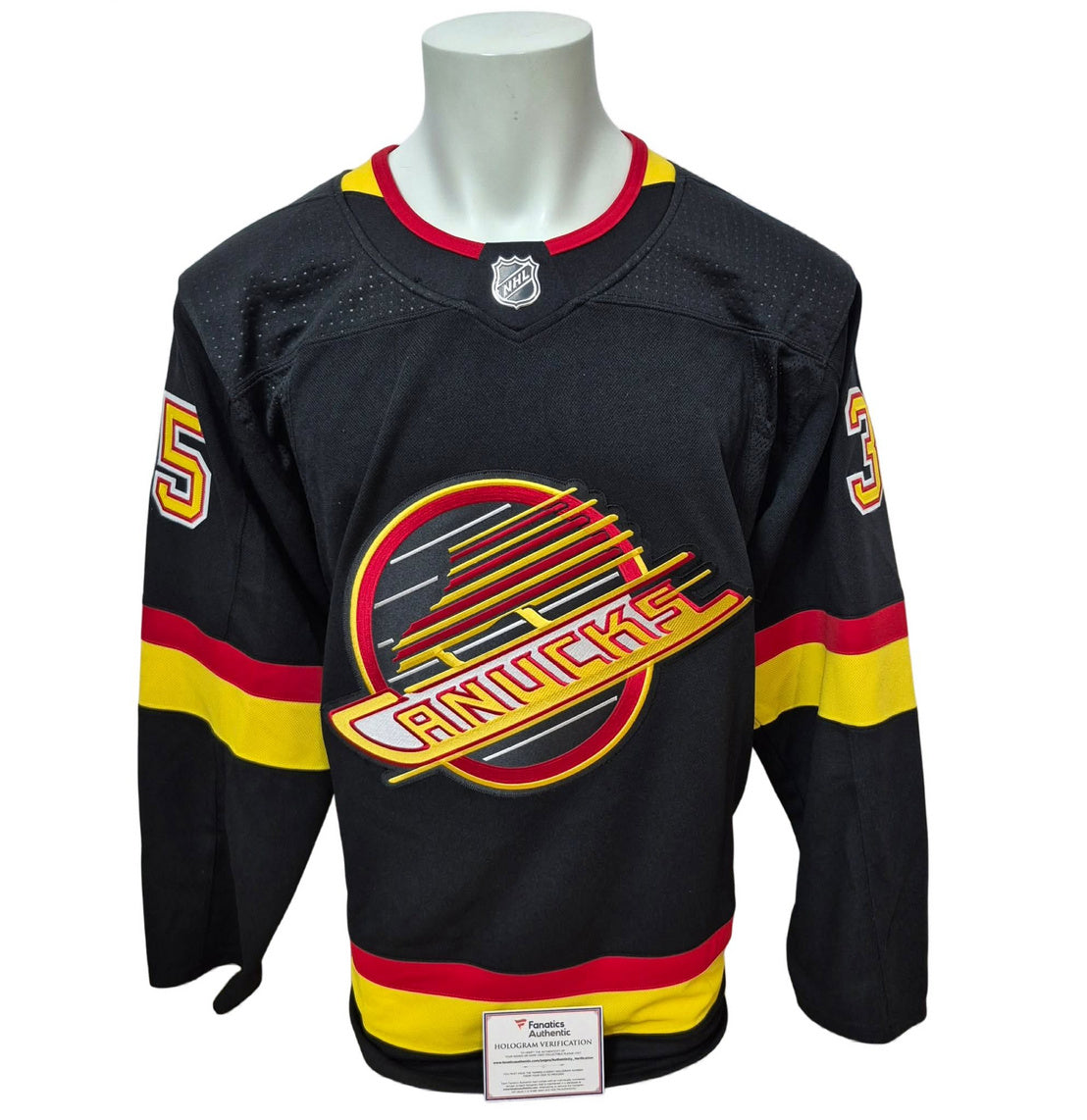 Official Adidas signed jersey - Thatcher Demko flying skates Fanatics coa