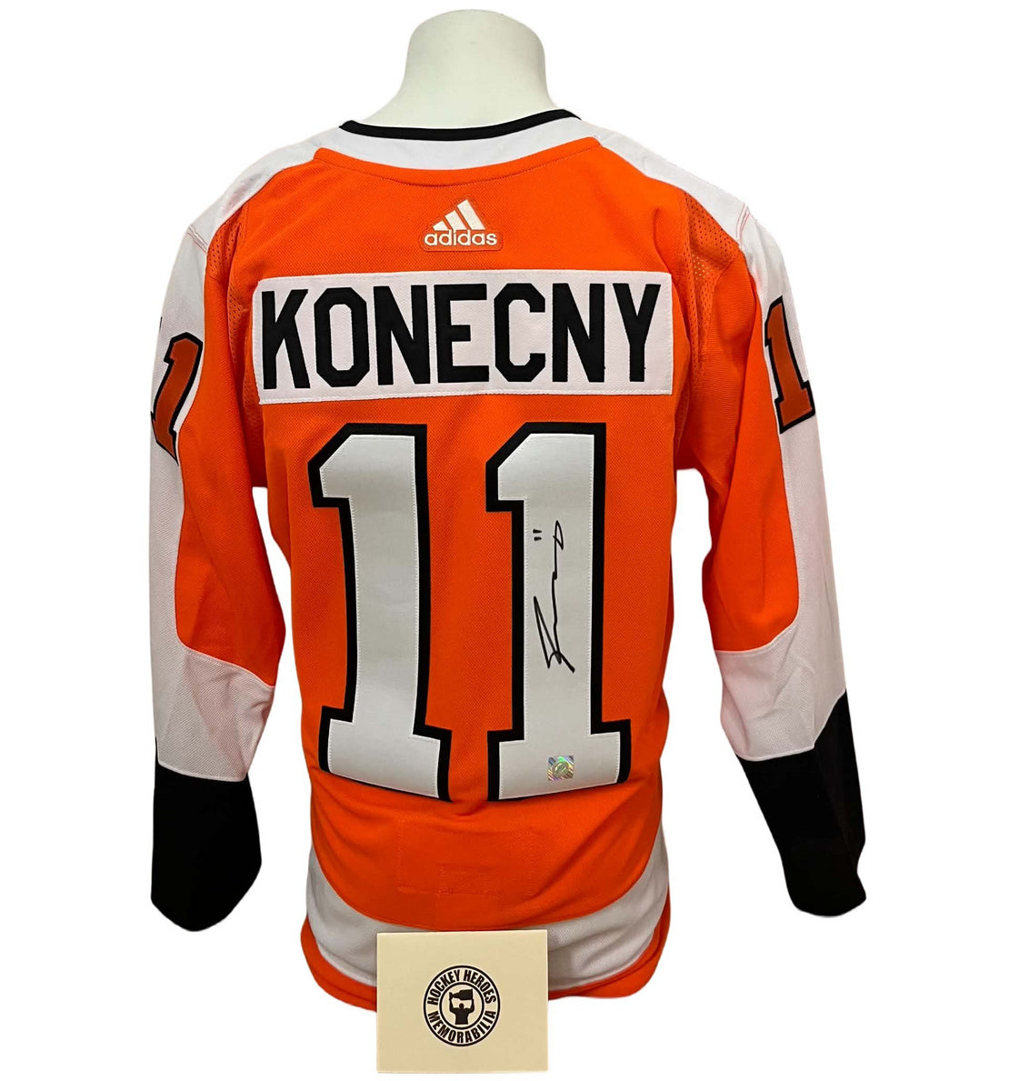 Official Adidas signed jersey - Travis Konecny orange HOH coa