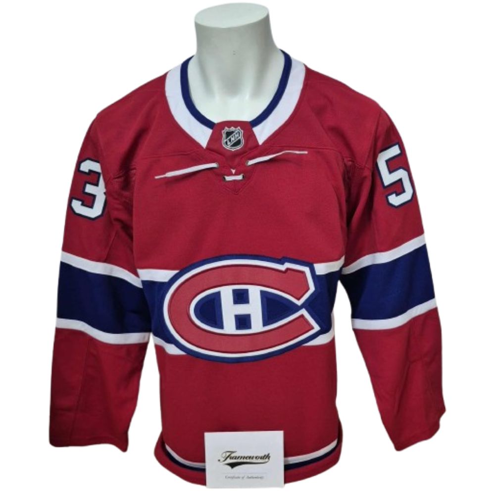 Chandail officiel Fanatics Premium signé - Noah Dobson domicile Frameworth coa