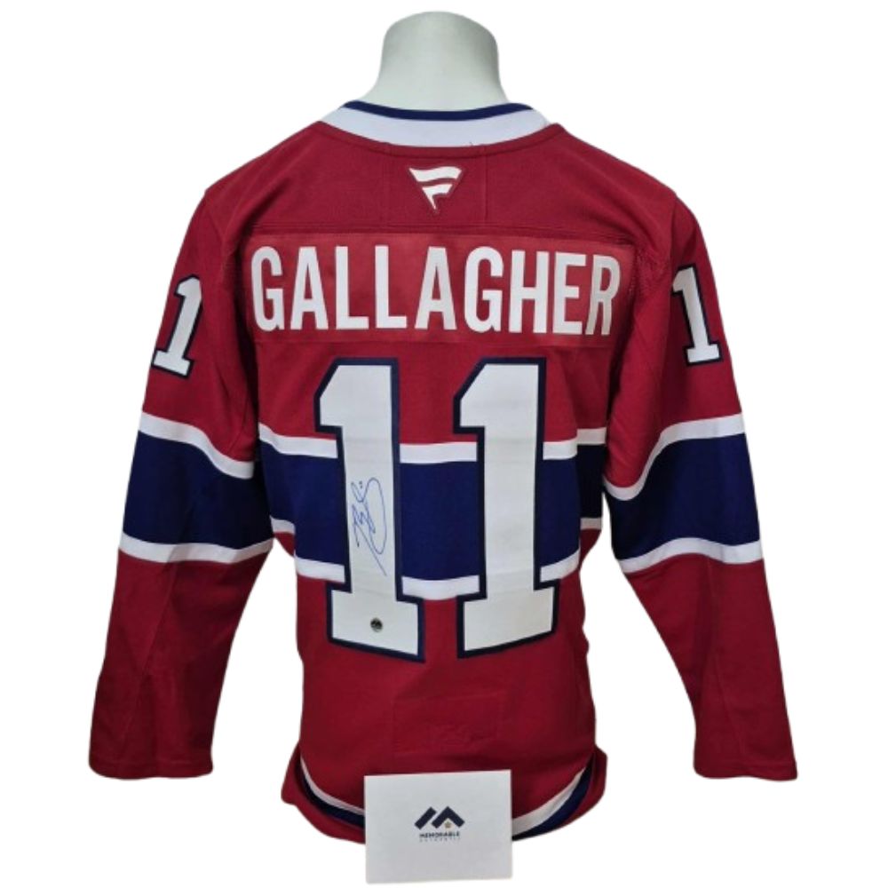 Chandail officiel Fanatics Premium signé - Brendan Gallagher domicile Memorable coa