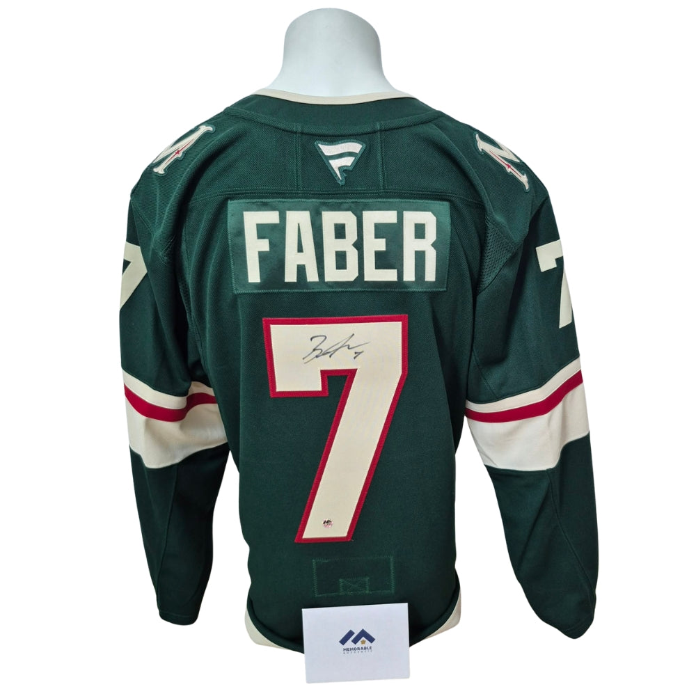 Chandail officiel Fanatics Premium signé - Brock Faber domicile Memorable coa