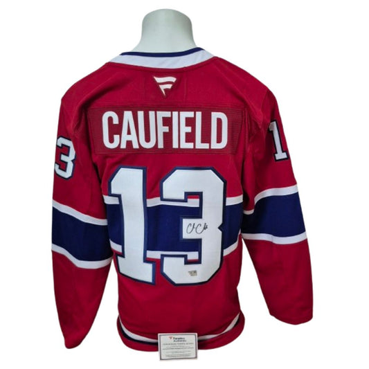 Official Fanatics Premium signed jersey - Cole Caufield #13 home Fanatics coa