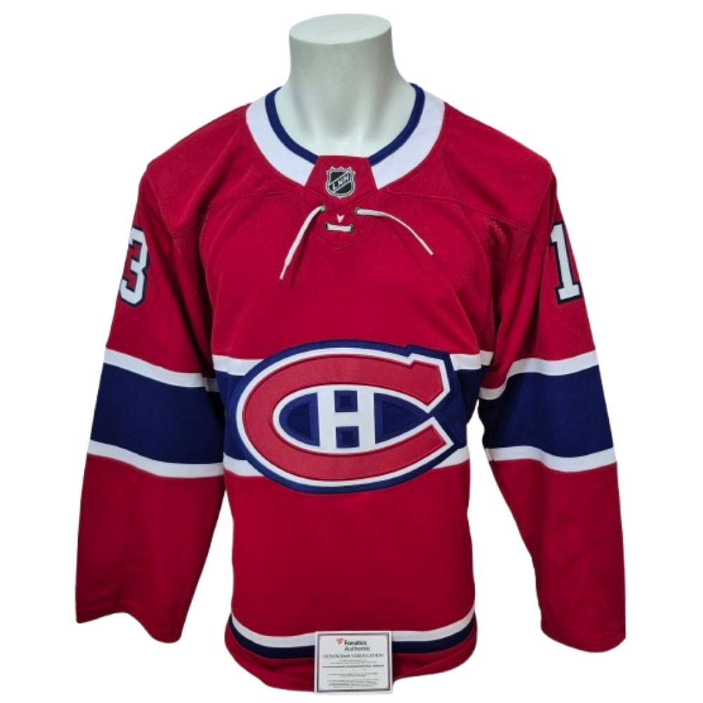 Chandail officiel Fanatics Premium signé - Cole Caufield n° 13 domicile Fanatics coa