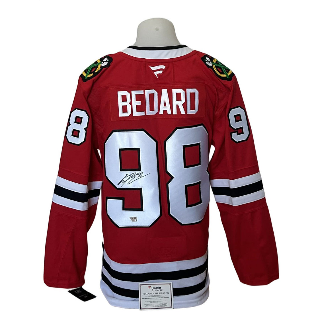 Chandail officiel Fanatics Premium signé - Connor Bedard domicile Fanatics coa