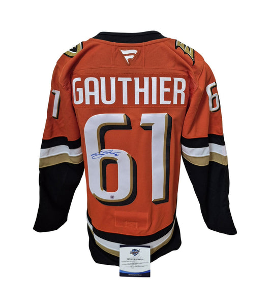 Official Fanatics Premium signed jersey - Cutter Gauthier orange East Coast coa