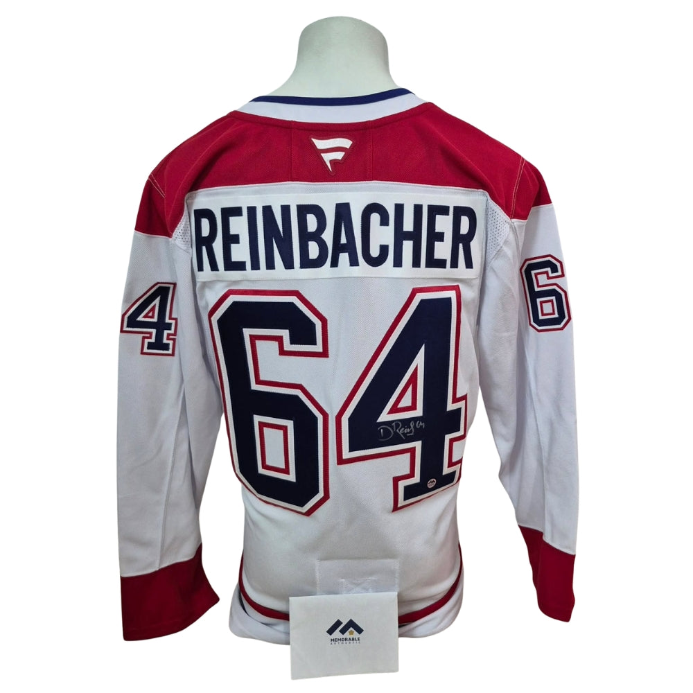 Chandail officiel Fanatics Premium signé - David Reinbacher away Memorable coa