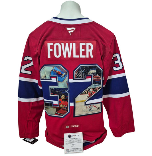 Chandail officiel Fanatics Premium signé - Jacob Fowler home LE Art Jersey AJs coa