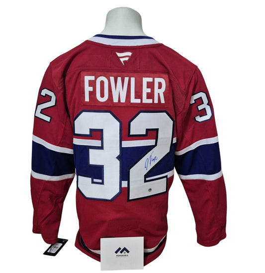 Chandail officiel Fanatics Premium signé - Jacob Fowler domicile Memorable coa