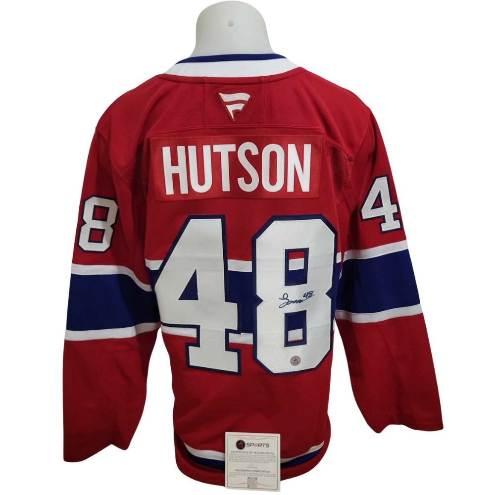 Chandail officiel Fanatics Premium signé - Lane Hutson domicile Ajs coa