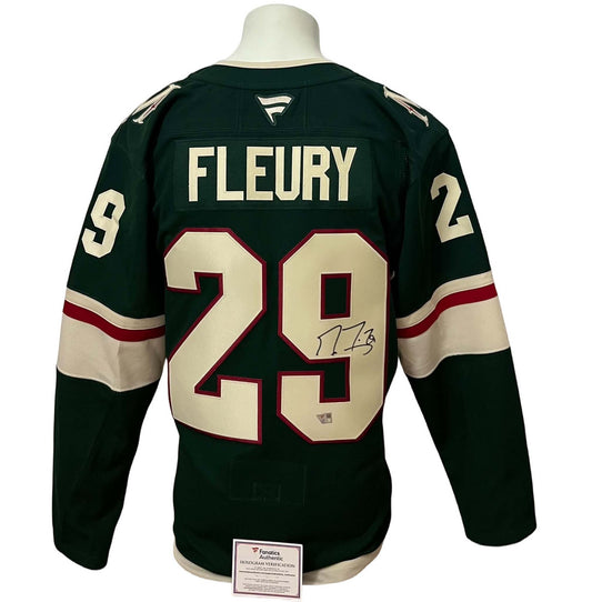 Chandail officiel Fanatics Premium signé - Marc-Andre Fleury vert Fanatics coa
