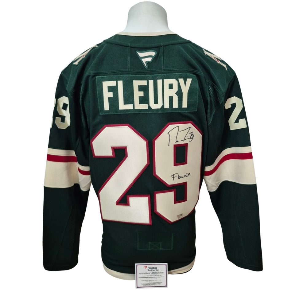 Official Fanatics Premium signed jersey - Marc-Andre Fleury home inscribed Flower Fanatics coa