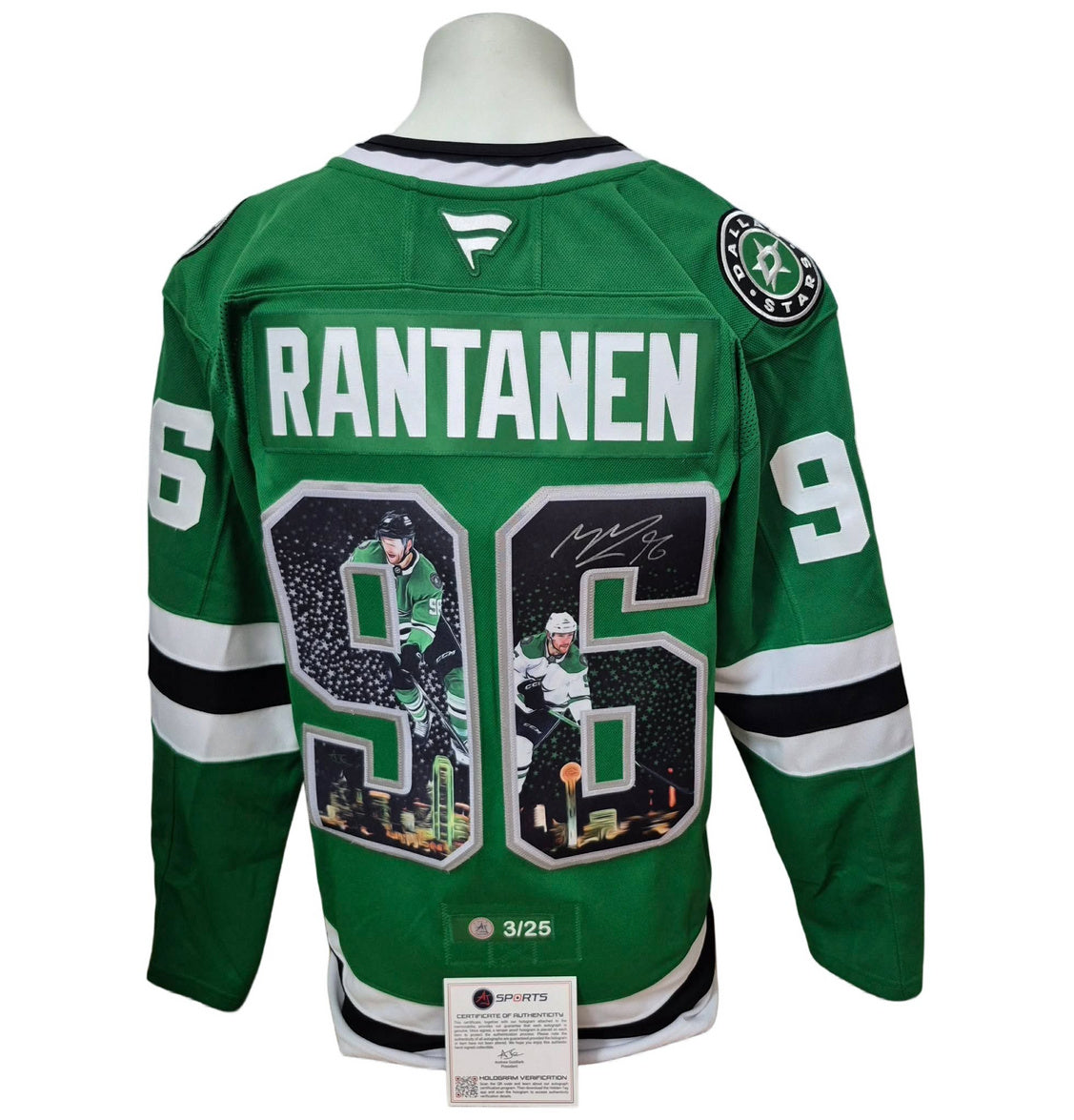 Chandail officiel Fanatics Premium signé - Mikko Rantanen night skyline ART LE25 Ajs coa