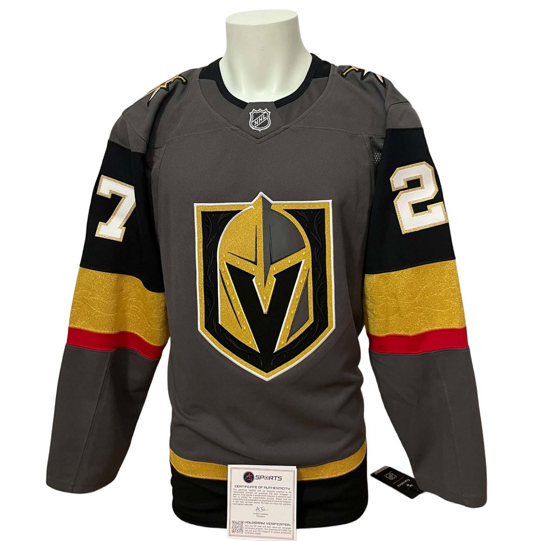 Chandail officiel Fanatics Premium signé - Shea Theodore gris Fanatics coa
