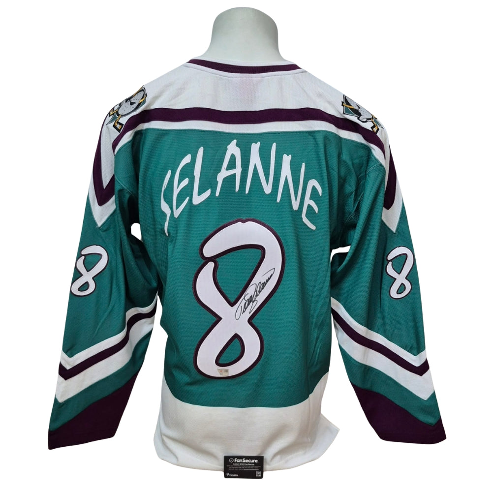 Chandail officiel Mitchell and Ness signé - Teemu Selanne 1995-1996 Fanatics coa