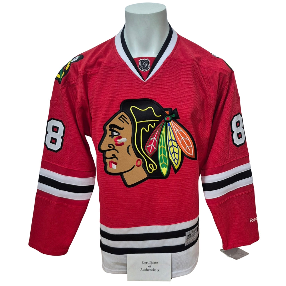 Chandail officiel Reebok replique signé - Patrick Kane domicile Frameworth coa