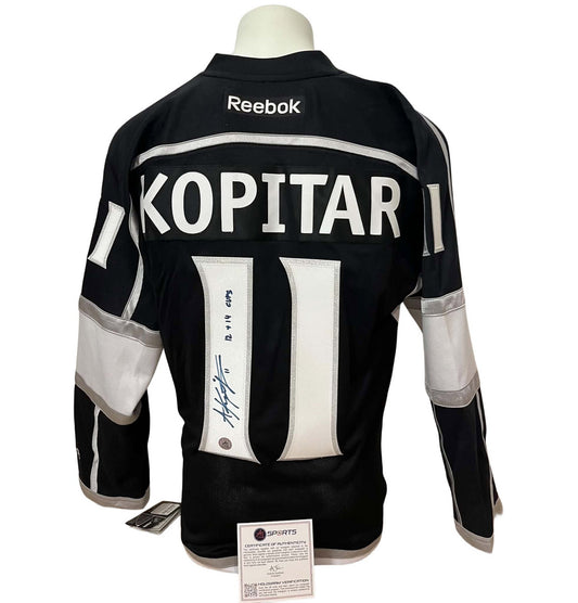 Official Reebok signed jersey - Anze Kopitar home inscribed with 2014 stanley cup patch AJs coa