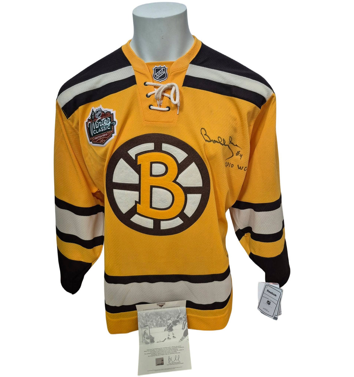 Chandail officiel Reebok signé - Bobby Orr Fenway Winter Classic 2010 LE/144 GNR coa