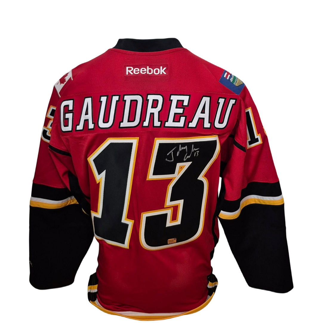 Official Reebok signed jersey - Johnny Gaudreau home ROOKIE Johnny Gaudreau coa