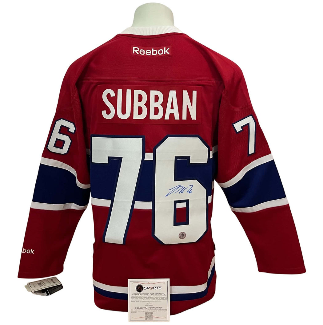 Official Reebok signed jersey - PK Subban home AJs coa