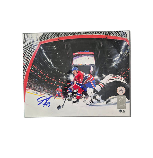 Official signed 8x10 picture - Ivan Demidov First NHL goal net view Ajs coa