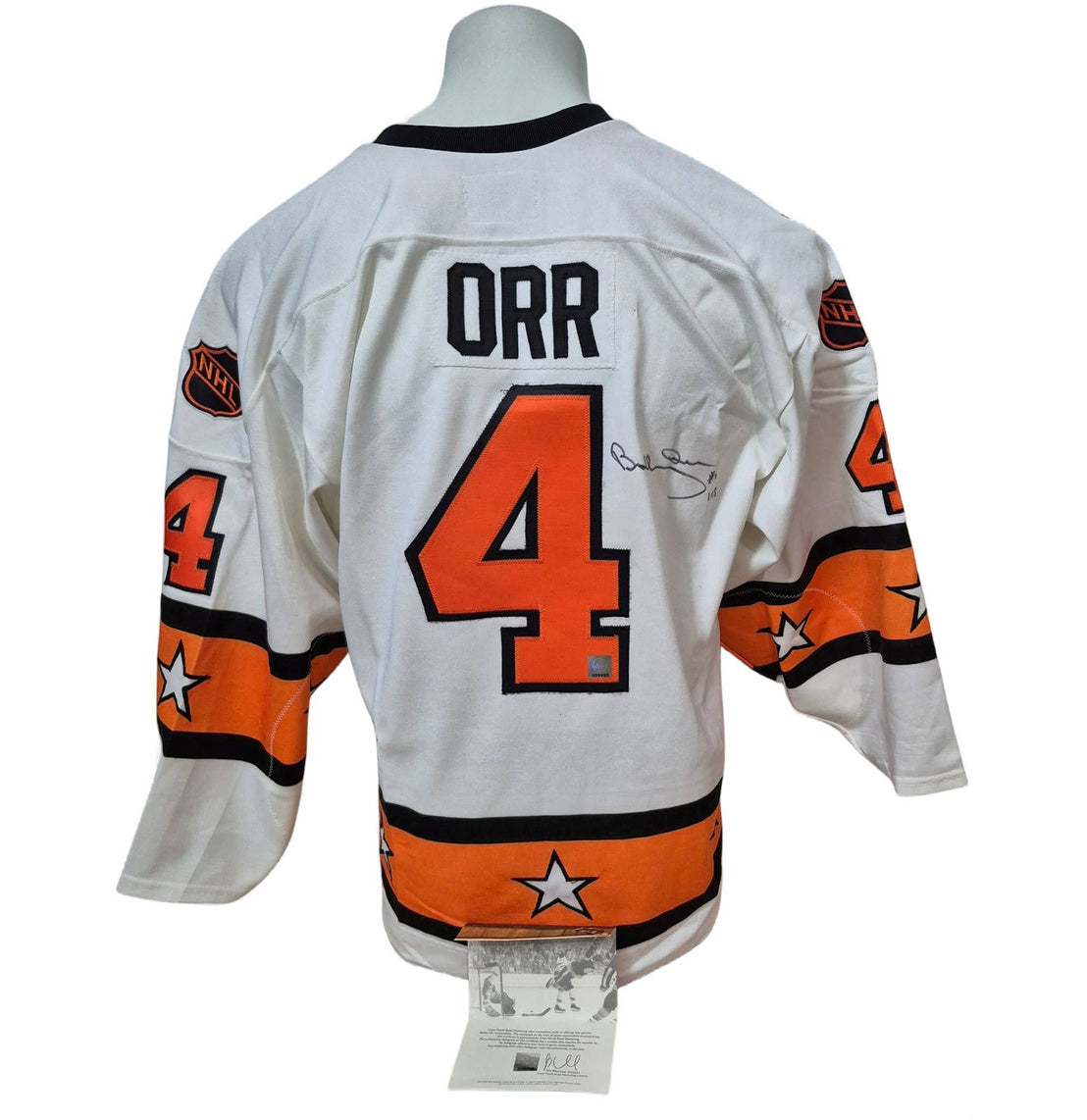 Official signed GNR jersey - Bobby Orr All-star white 1975 LE/44 GNR coa