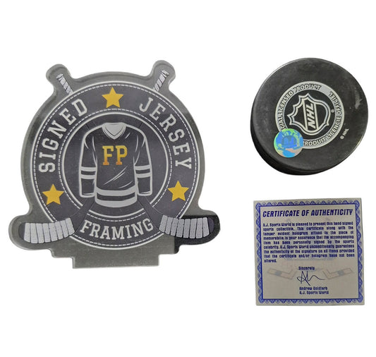 Official signed Puck - Yvan Cournoyer and Henri Richard Heritage Classic 2011 AJs coa