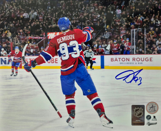 Photo officielle 8x10 signée - Ivan Demidov back celly Ajs coa