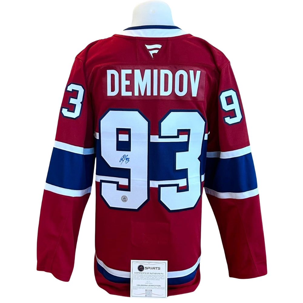 Chandail officiel Fanatics Premium signé - Ivan Demidov domicile Ajs coa